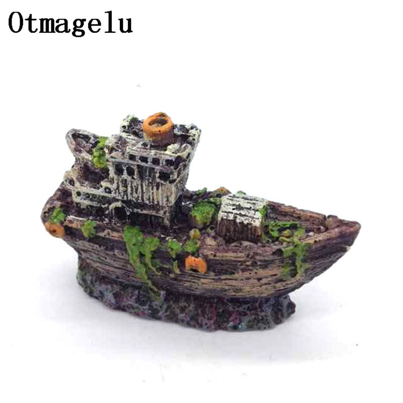 Aquarium Marina - Mini Aquarium Resin Shipwreck Fish Tank