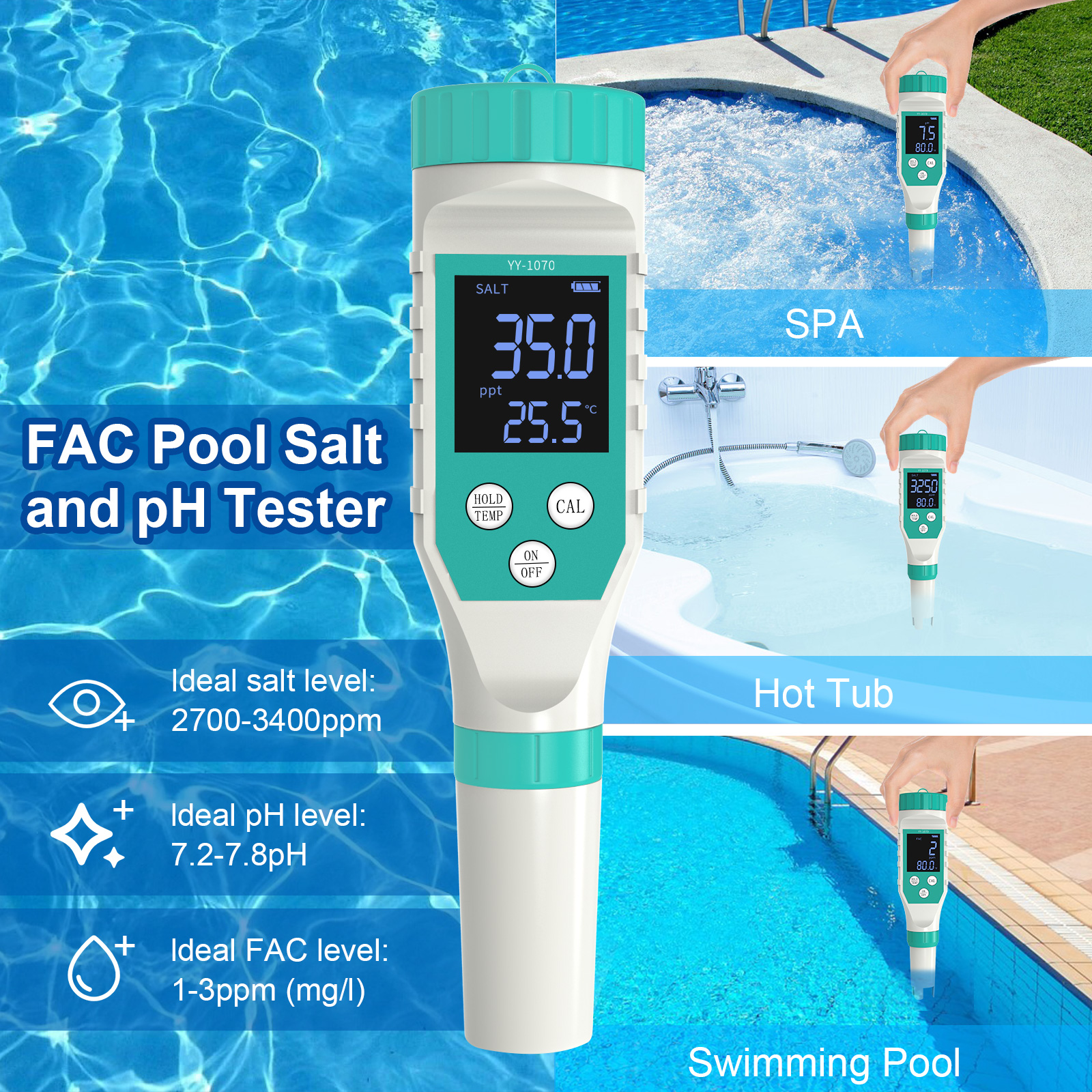 Digital PH/Chlorine/ORP/EC/TDS - Marine Aquarium Water Testing ulasan dan harga