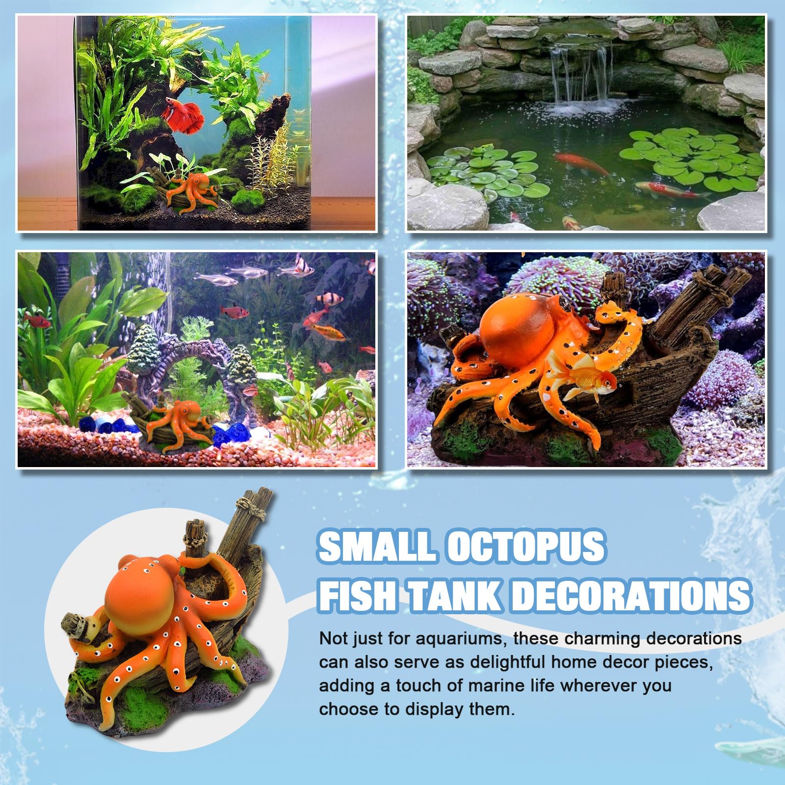 Resin Octopus Statue Ornaments - Marine Aquarium For Sale ulasan dan harga