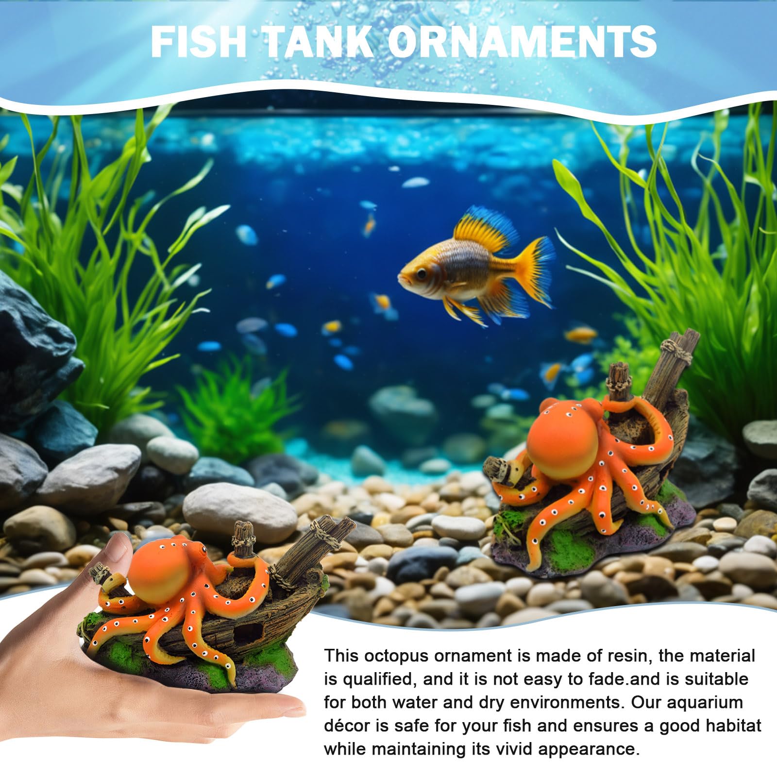 Resin Octopus Statue Ornaments - Marine Aquarium For Sale ulasan dan harga
