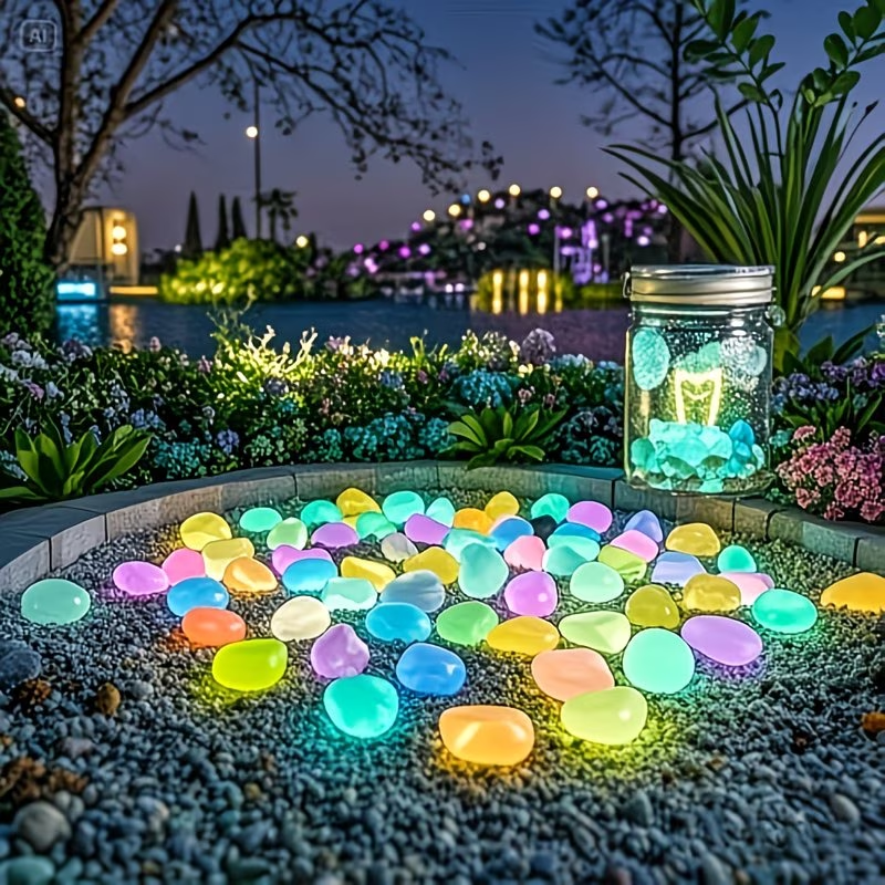 300PCS Luminous Pebble Set,0.9 - Aquarium Marine Stone ulasan dan harga