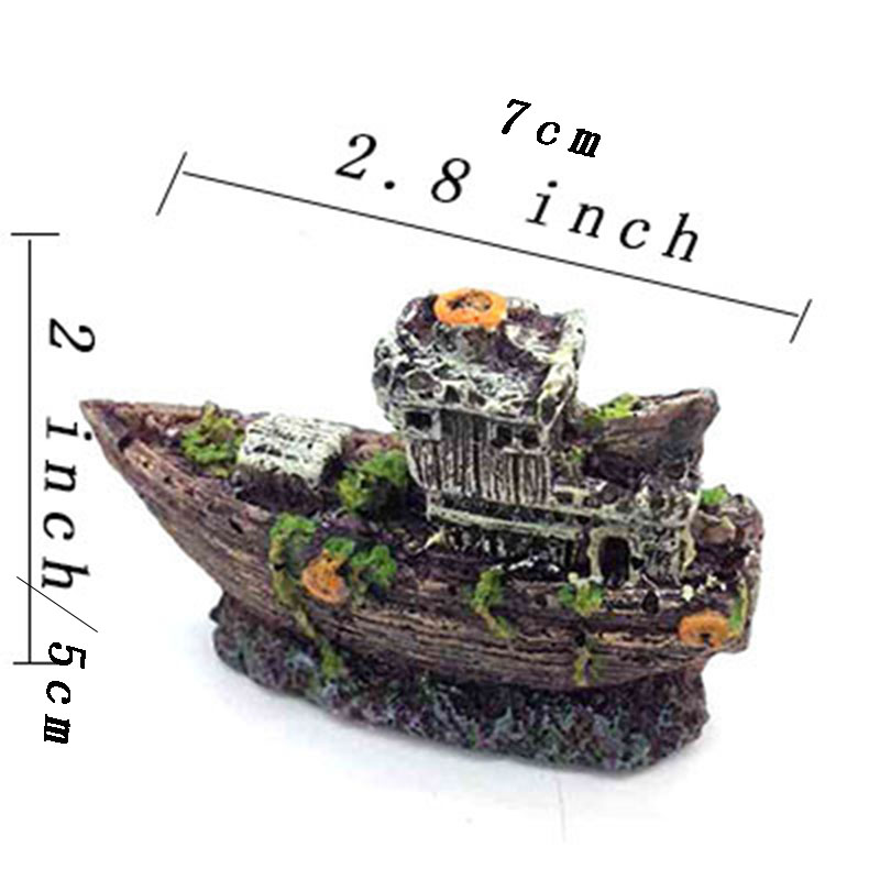 Mini Aquarium Resin Shipwreck  - Aquarium Marina ulasan dan harga