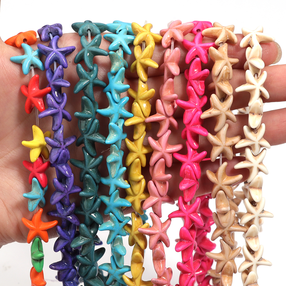35pcs Colorful Starfish Beads  - Aquarium Marine Stone ulasan dan harga