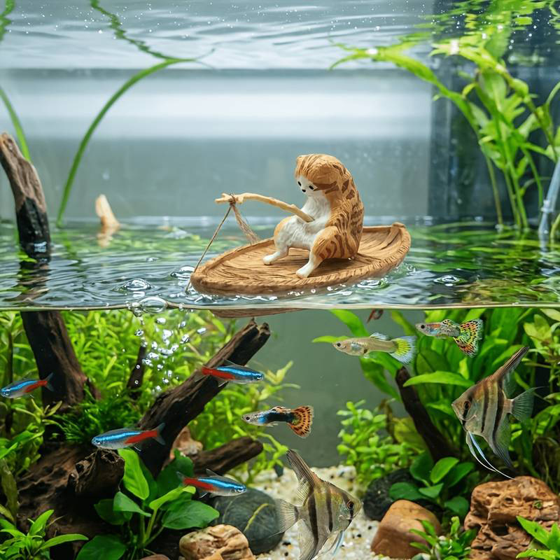 Creative Cat Fishing Boat Aqua - Aquarium Marina ulasan dan harga