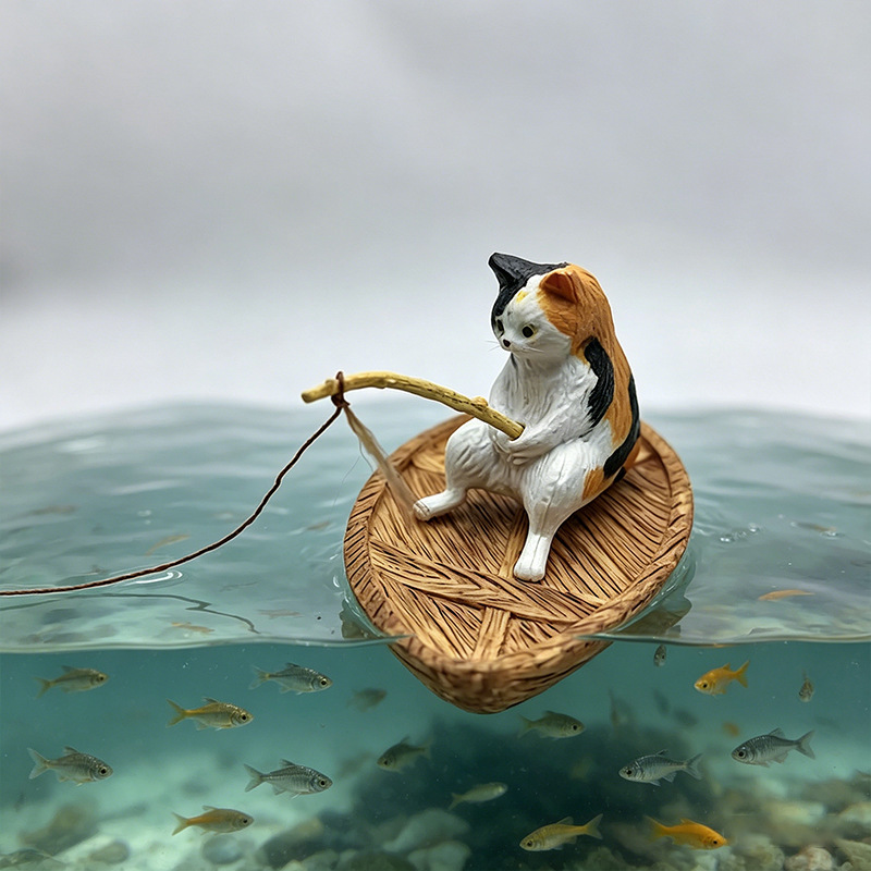 Creative Cat Fishing Boat Aqua - Aquarium Marina ulasan dan harga