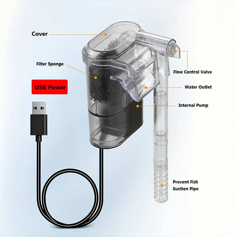 2.5W DC 5V Wall-hanging Filter - Marine Aquarium Overflow ulasan dan harga