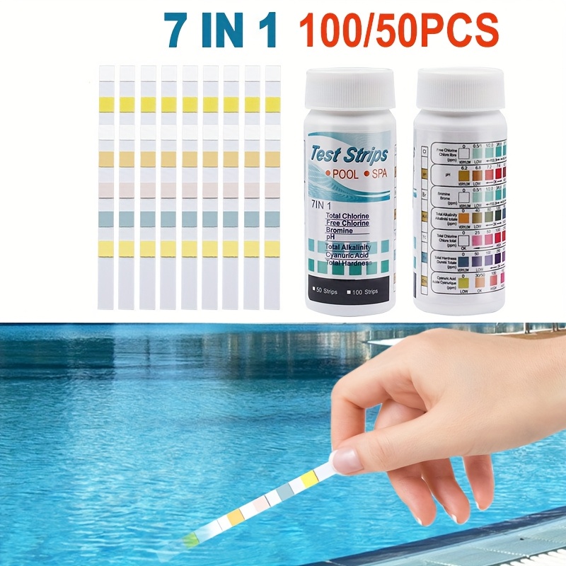 7-in-1 50/100pcs Swimming Pool - Marine Aquarium Water Testing ulasan dan harga