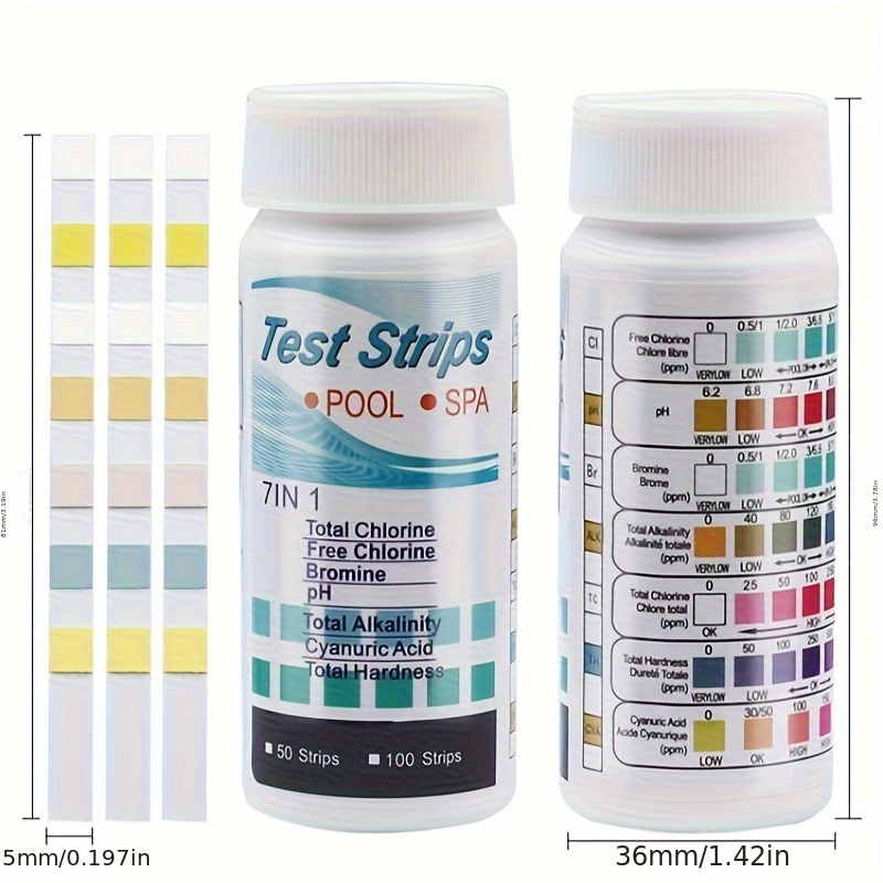 7-in-1 50/100pcs Swimming Pool - Marine Aquarium Water Testing ulasan dan harga