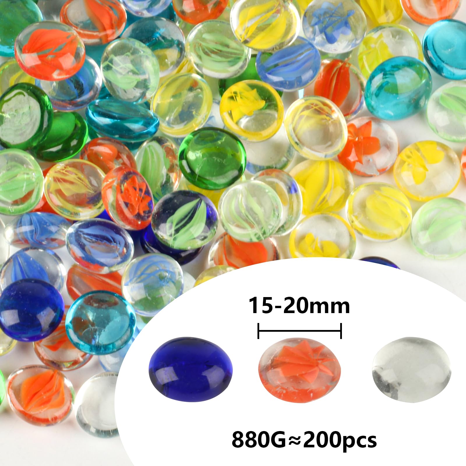 880g (200pcs) Colored Glass Pe - Aquarium Marine Stone ulasan dan harga