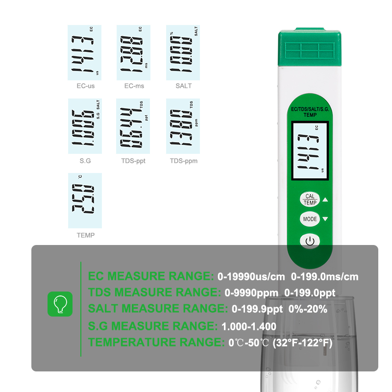 5 in 1 TDS EC SALT S.G TEMP Wa - Marine Aquarium Water Testing ulasan dan harga