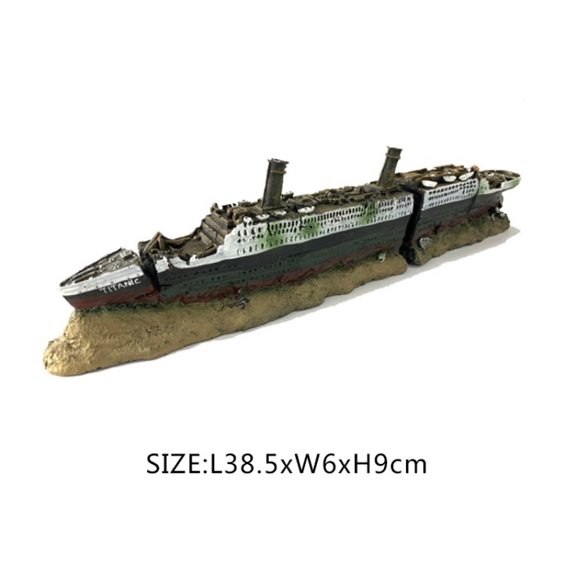 Titanic Wreck Fish Tank Decora - Aquarium Marina ulasan dan harga